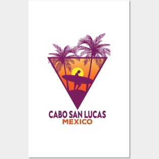 Retro Cabo San Lucas Beach Mexico Posters and Art